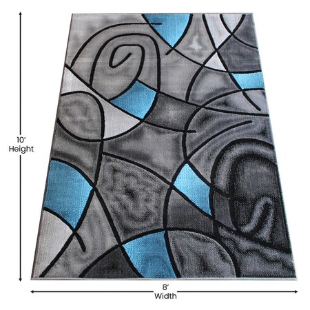 Flash Furniture Blue 8' x 10' Abstract Design Accent Area Rug ACD-RGTRZ860-810-BL-GG